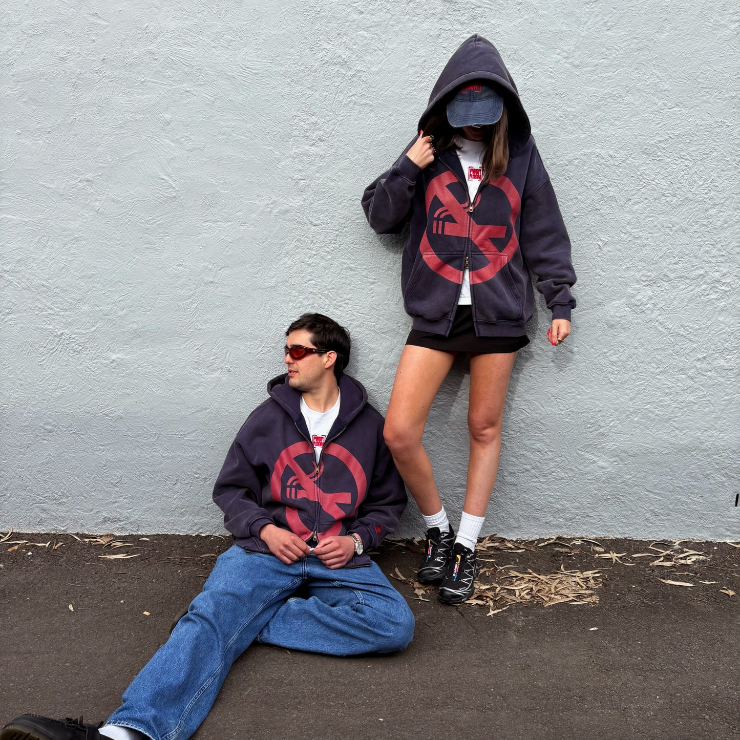 THE PROHIBITED HOODIE IN WASHED NAVY