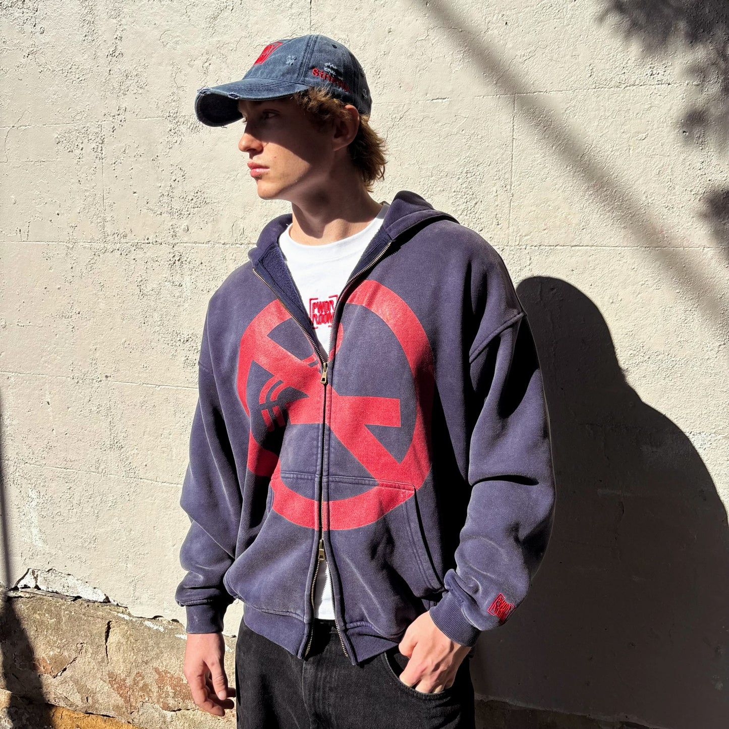 THE PROHIBITED HOODIE IN WASHED NAVY